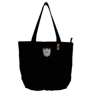 VICTORIA'S SECRET Quilted Tote Bag with Crest Graphic Black NWT